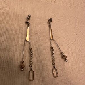 Elegant Gold and Silver Dangle Earrings